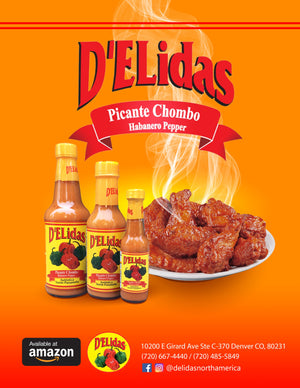D'ELIDAS Hot Sauce Chombo Habanero Pepper Picante ALL NATURAL (11.5oz)
